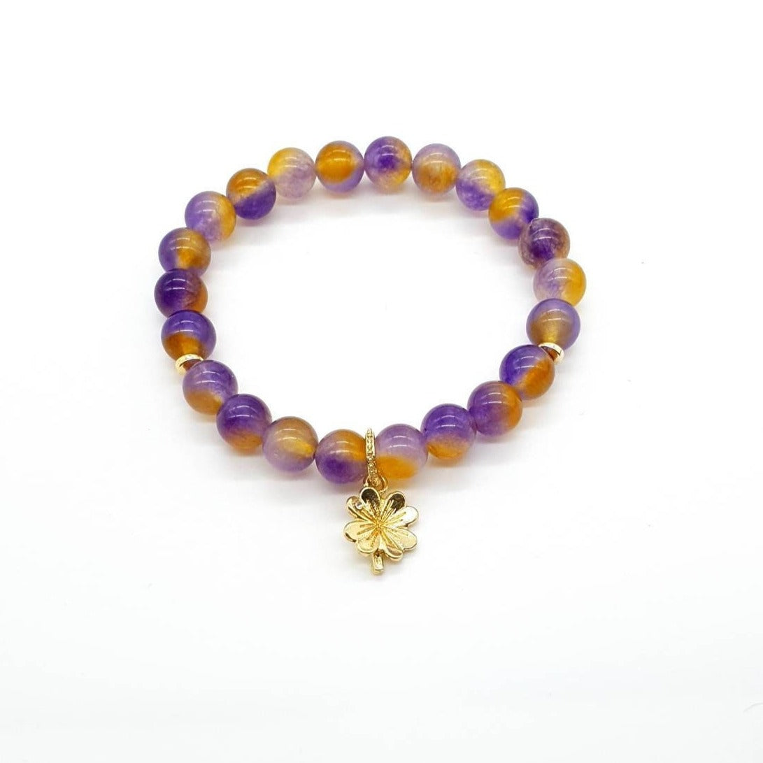 Leaf Clover Bracelet | Crystal Beaded Bracelet | Queebo