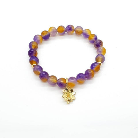 Leaf Clover Bracelet | Crystal Beaded Bracelet | Queebo