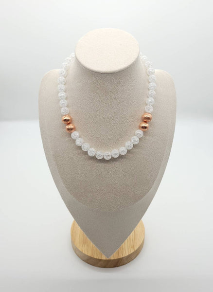 Glass Beaded Necklace | Clear Glass Beaded Necklace | Queebo