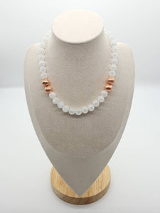 Glass Beaded Necklace | Clear Glass Beaded Necklace | Queebo