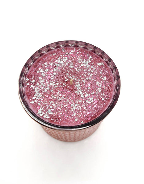 Luxury Pink Extra Large Candle With Glitters French Vanilla Scent